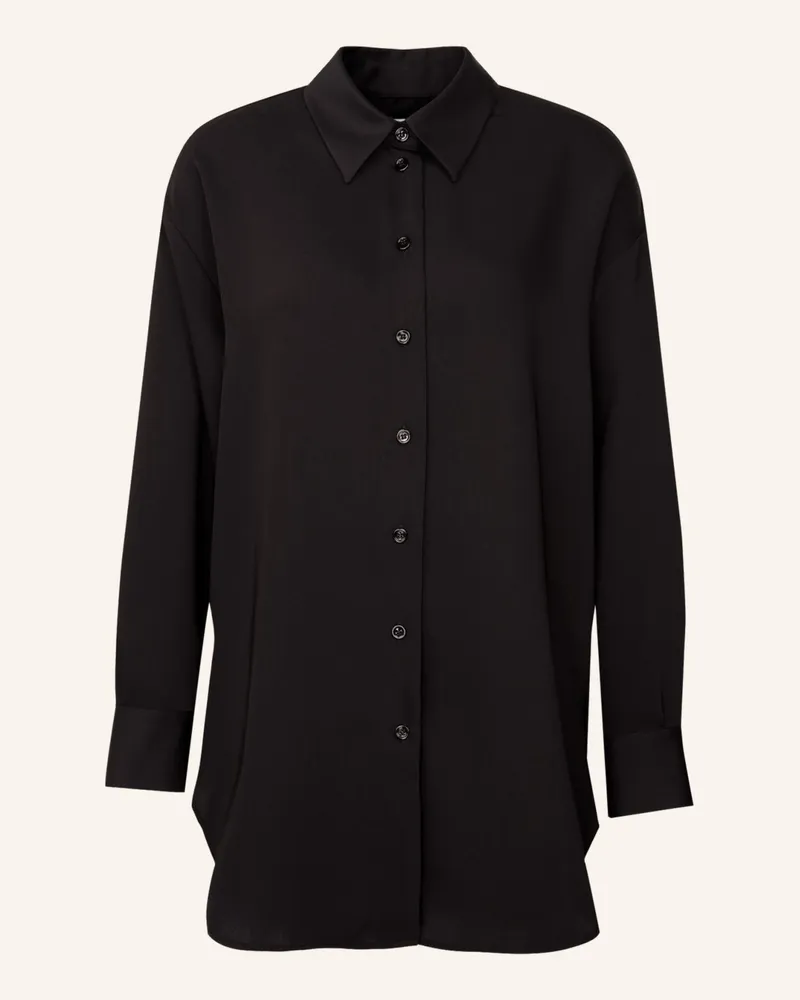 Seidensticker Longbluse, Hemdbluse schwarz Schwarz