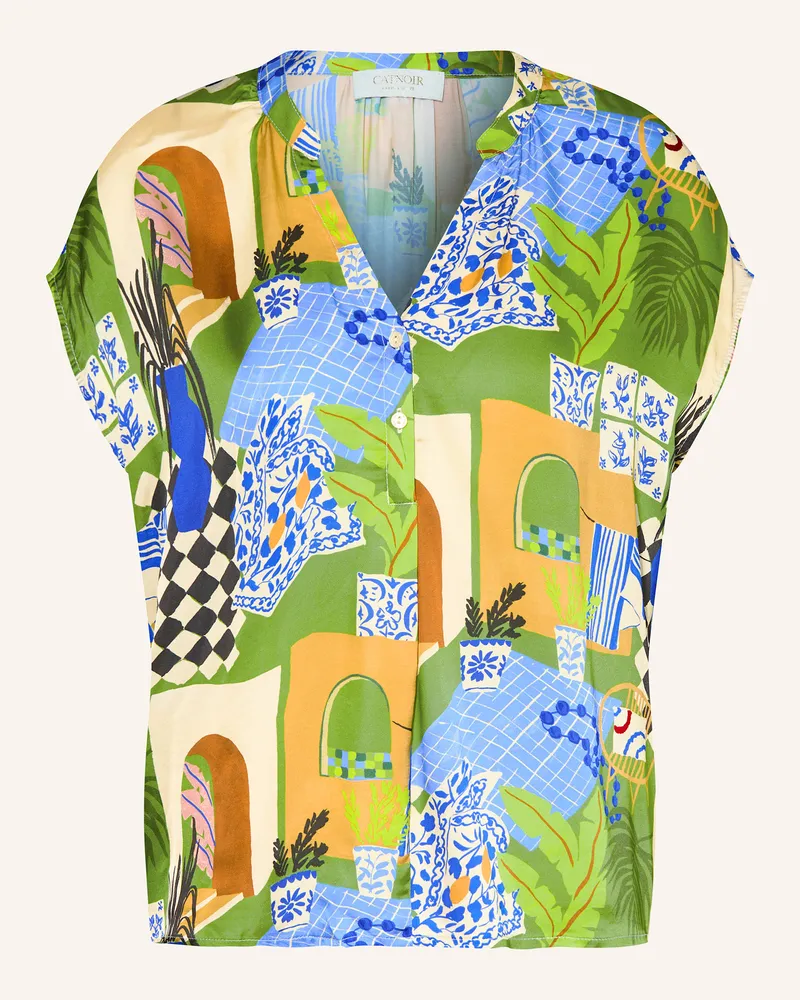 CATNOIR Blusenshirt Aus Satin gruen Schwarz