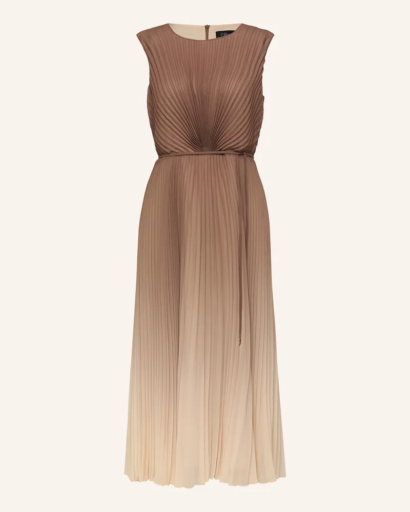 S.Oliver Plisseekleid Braun