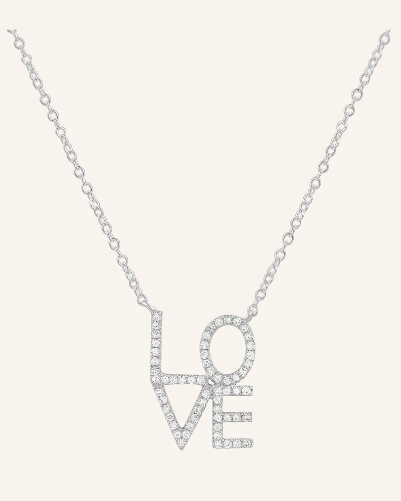 Leaf Halskette Love Aus 18 Karat Weißgold Mit Diamanten silber Weissgold