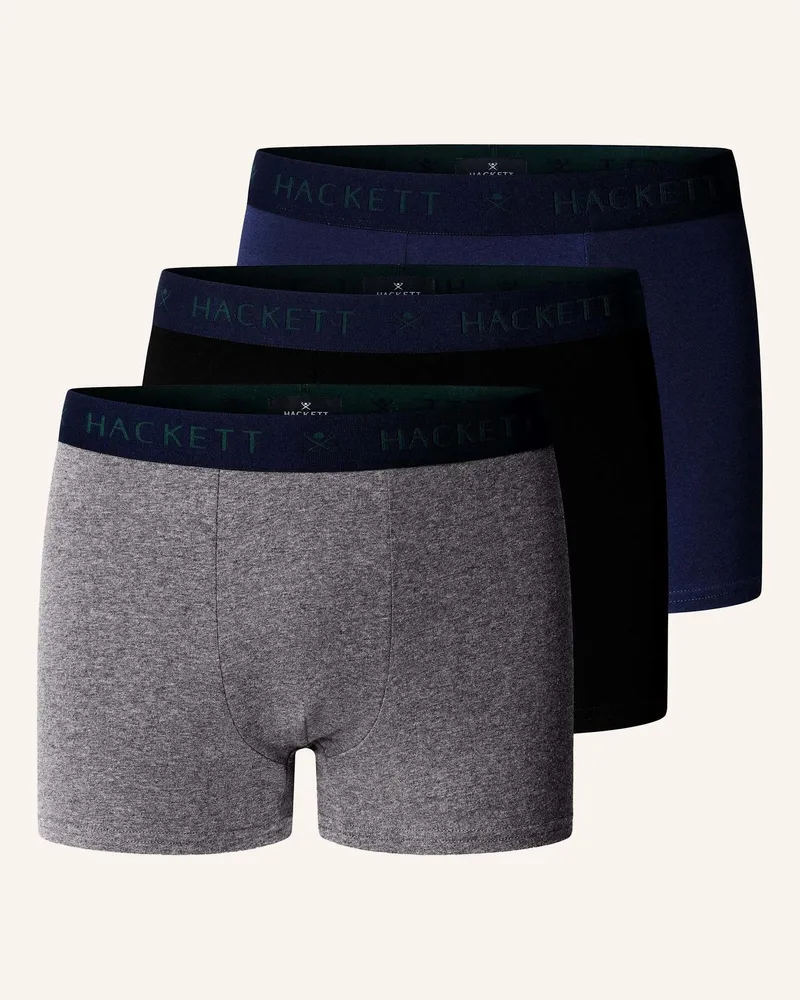Hackett Boxershort Solid Tk 3p schwarz Schwarz