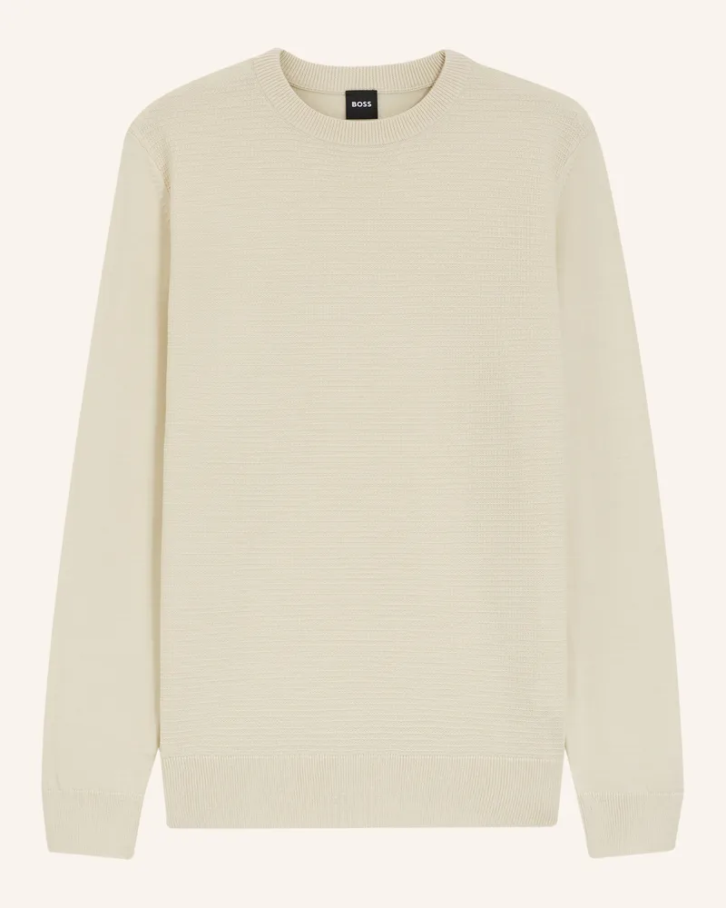 HUGO BOSS Pullover H-HINCLUSO_IN Regular Fit Weiss