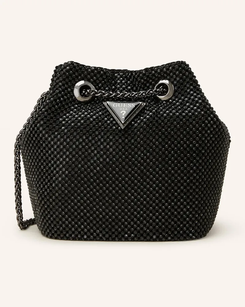 Guess Umhängetasche ZALINA mit Schmucksteinen Schwarz