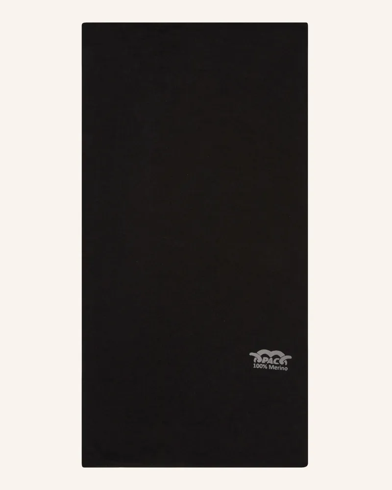 P.A.C. Multifunktionstuch Merino Cell-Wool Pro+ Zum Wenden schwarz Schwarz