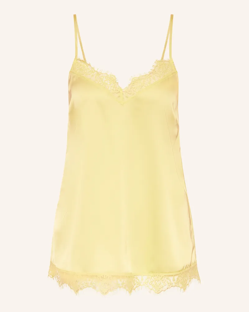 Simone Pérèle Schlaftop SATIN SECRETS aus Satin Hellgelb