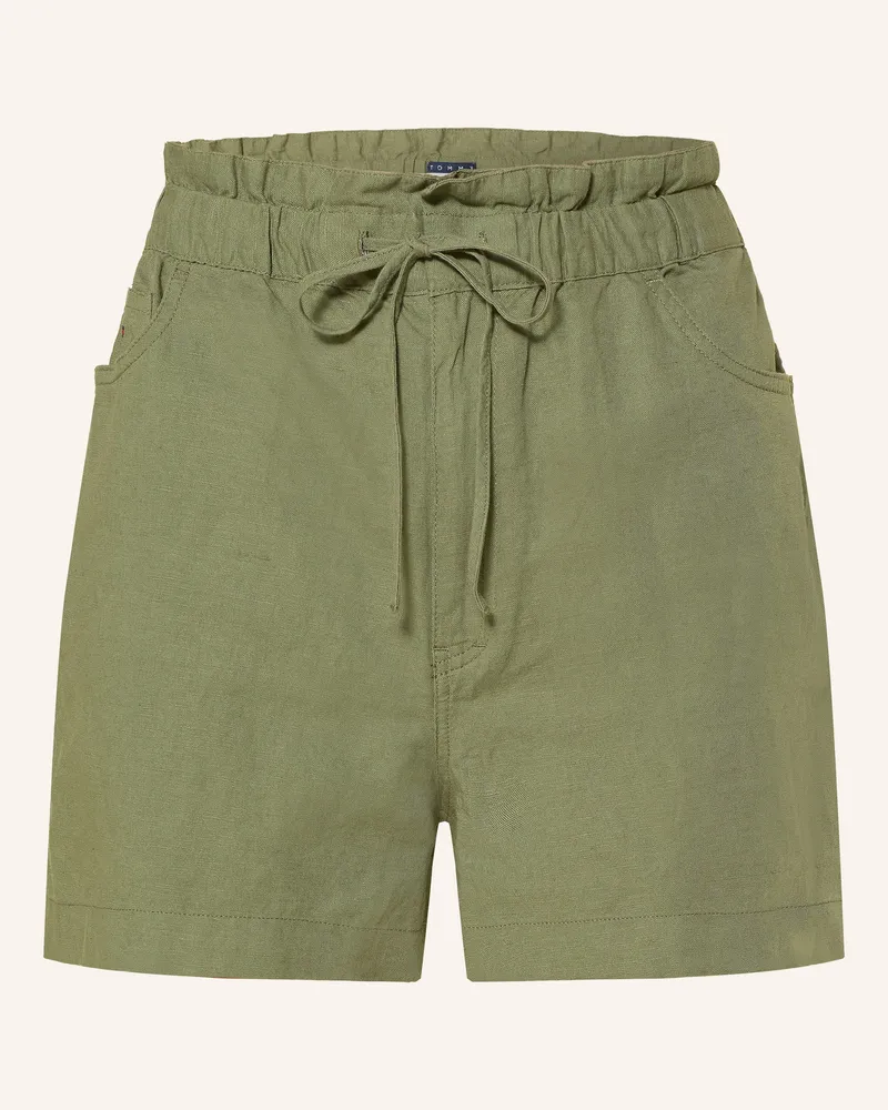 Tommy Hilfiger Shorts Mit Leinen gruen Oliv