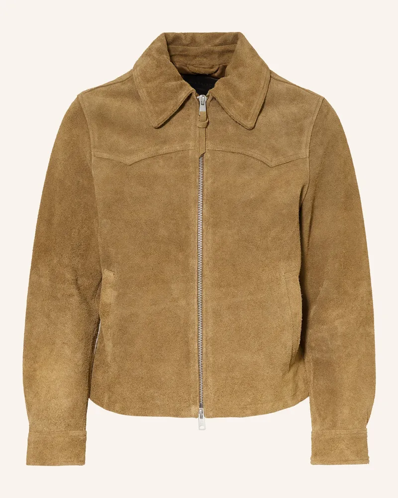AllSaints Lederjacke Dellcot braun Cognac