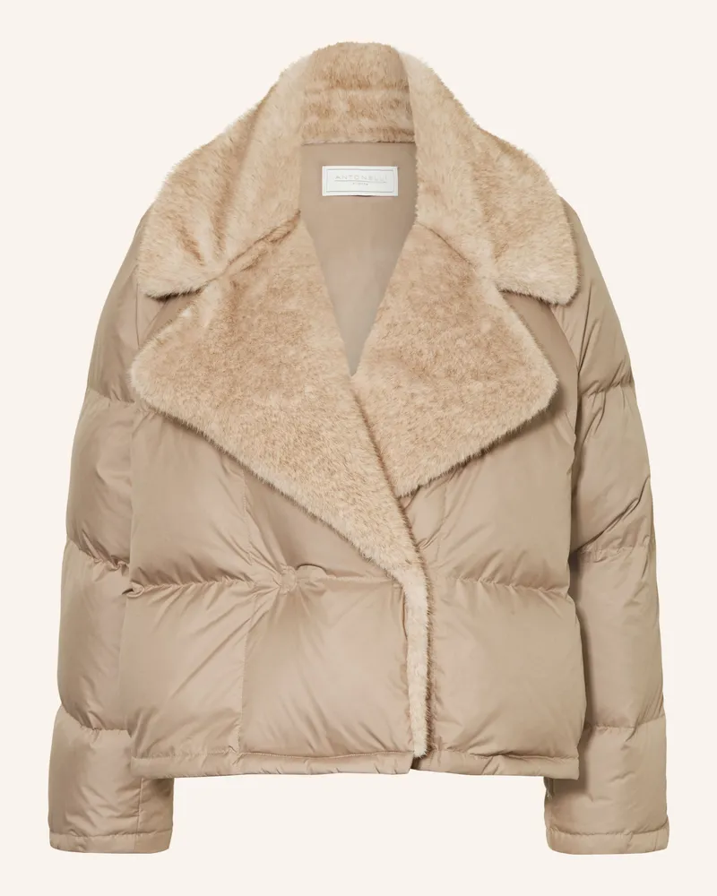 Antonelli Firenze Daunenjacke Fico Mit Kunstfell beige Beige
