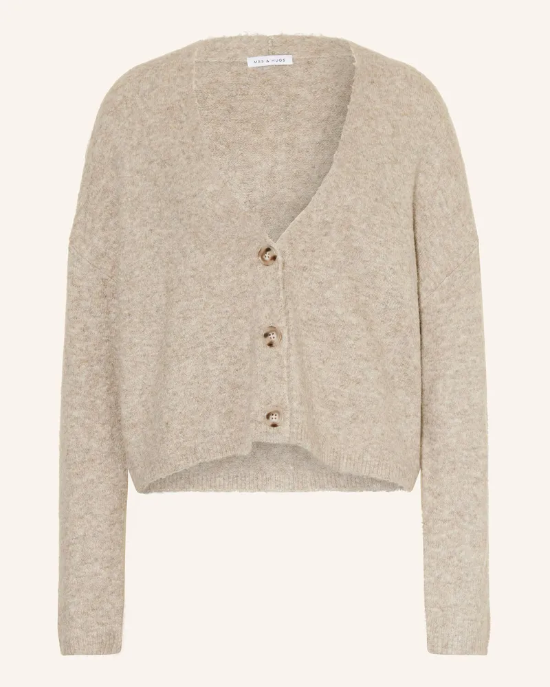 Mrs & HUGS Strickjacke beige Taupe