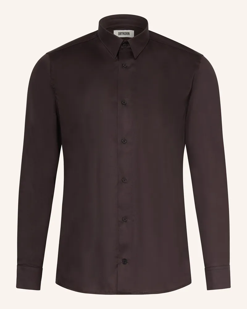 Drykorn Hemd DANEEL Slim Fit Dunkelbraun
