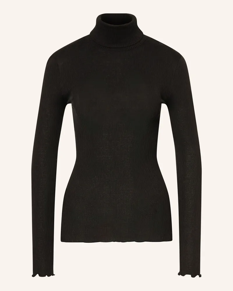 Rosemunde Rollkragenshirt Beatha Mit Seide schwarz Schwarz