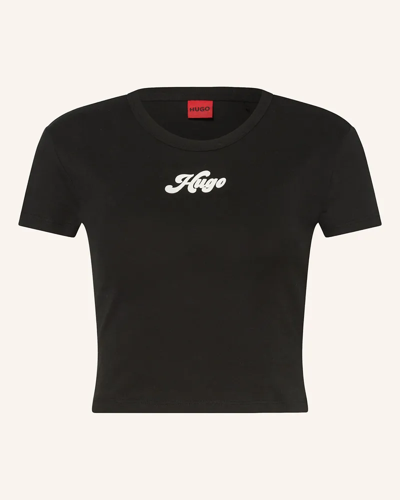HUGO BOSS Cropped-Shirt DELANOR Schwarz
