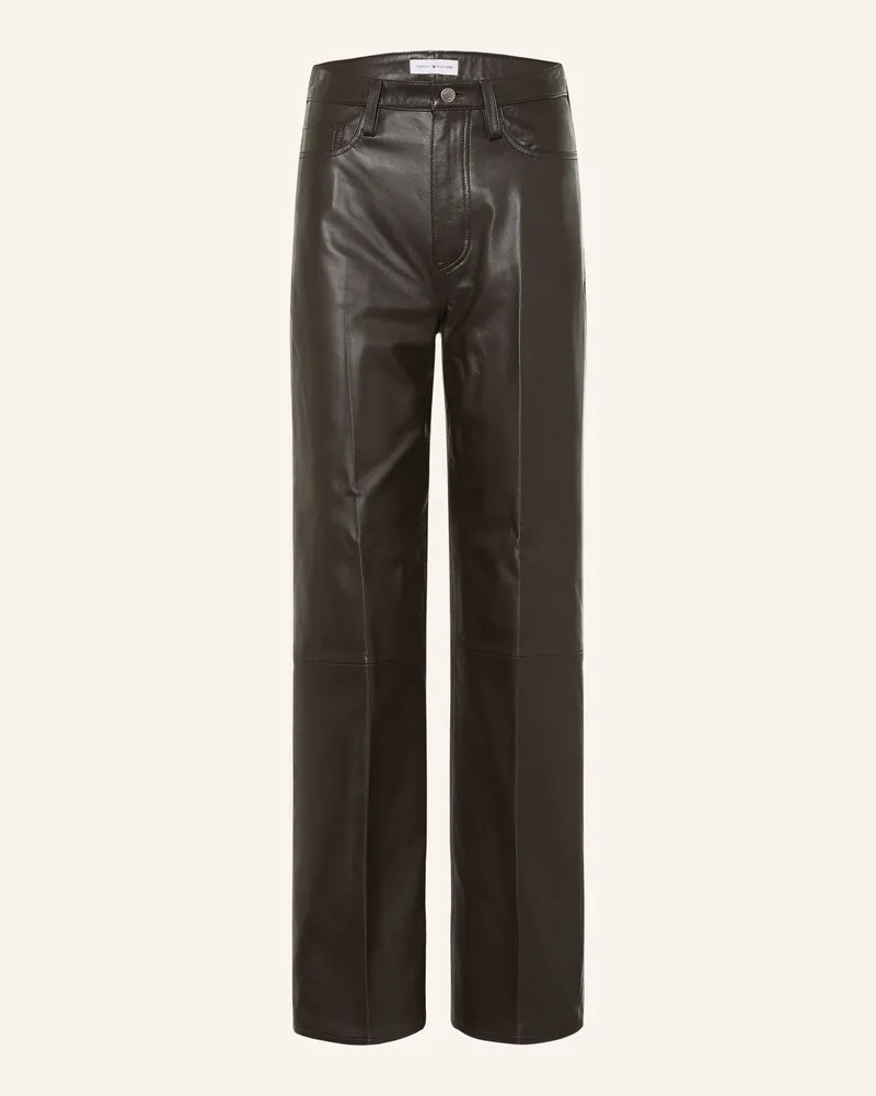 Tommy Hilfiger Lederhose braun Dunkelbraun