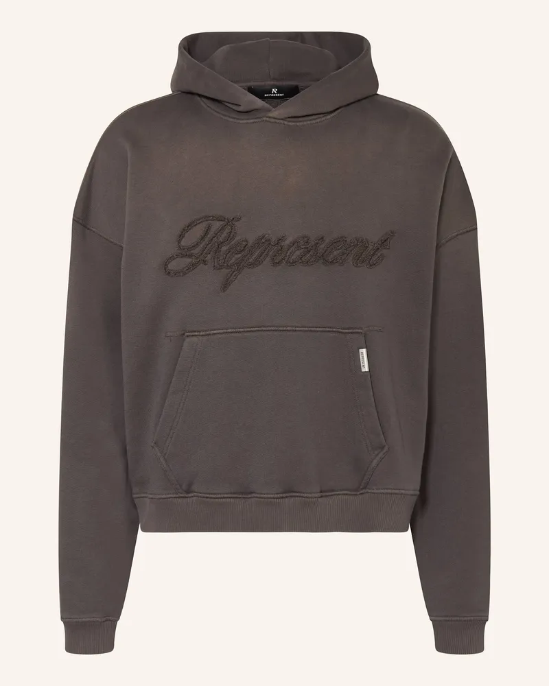 REPRESENT Hoodie Rep Applique braun Dunkelgrau