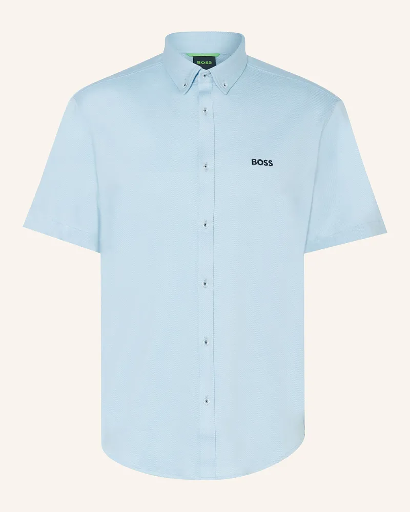 HUGO BOSS Kurzarm-Hemd MOTION Regular Fit aus Jersey Hellblau