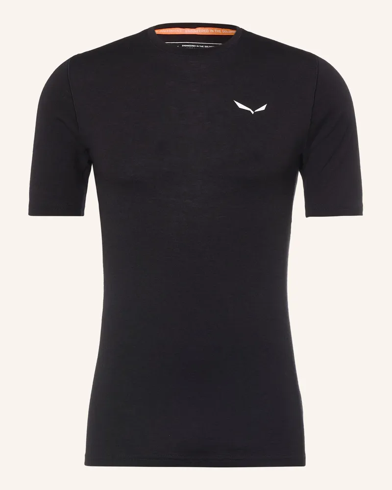 Salewa Funktionsshirt Cristallo Warm Mit Merinowolle schwarz Schwarz