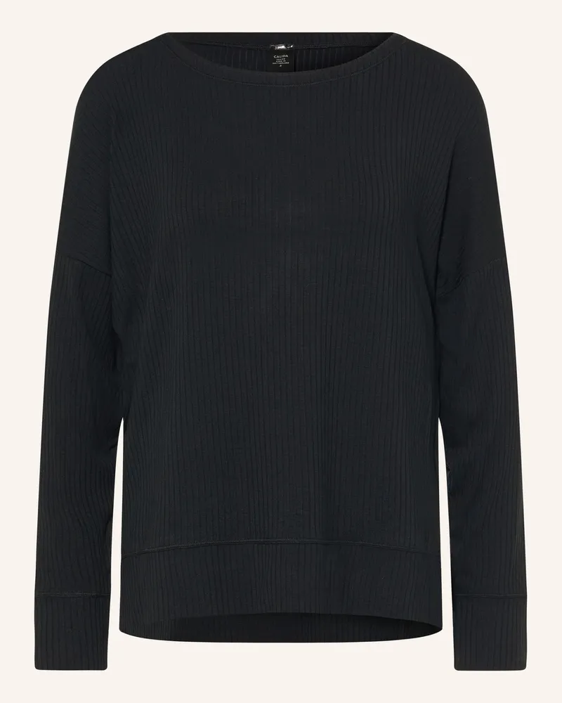 Calida Schlafsirt Feminine Lounge schwarz Schwarz