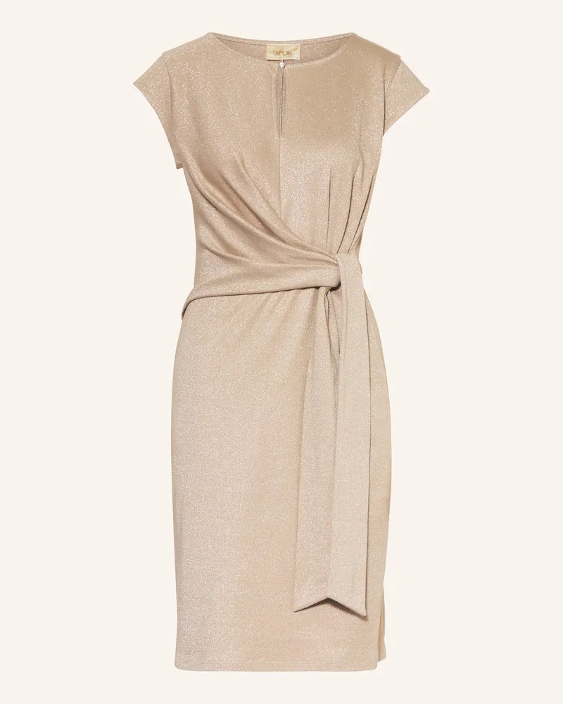 Cartoon Etuikleid mit Glitzergarn Grau