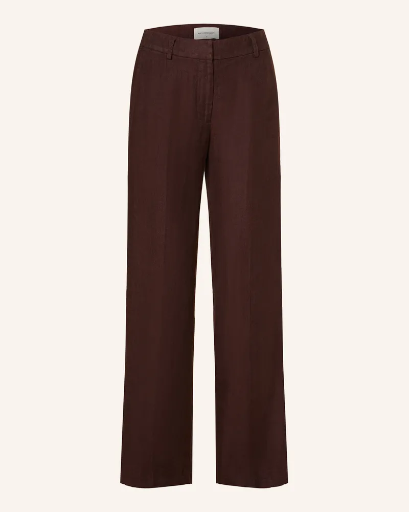 MOSS COPENHAGEN Leinenhose MSCHNAIRA CLARITTA Dunkelbraun