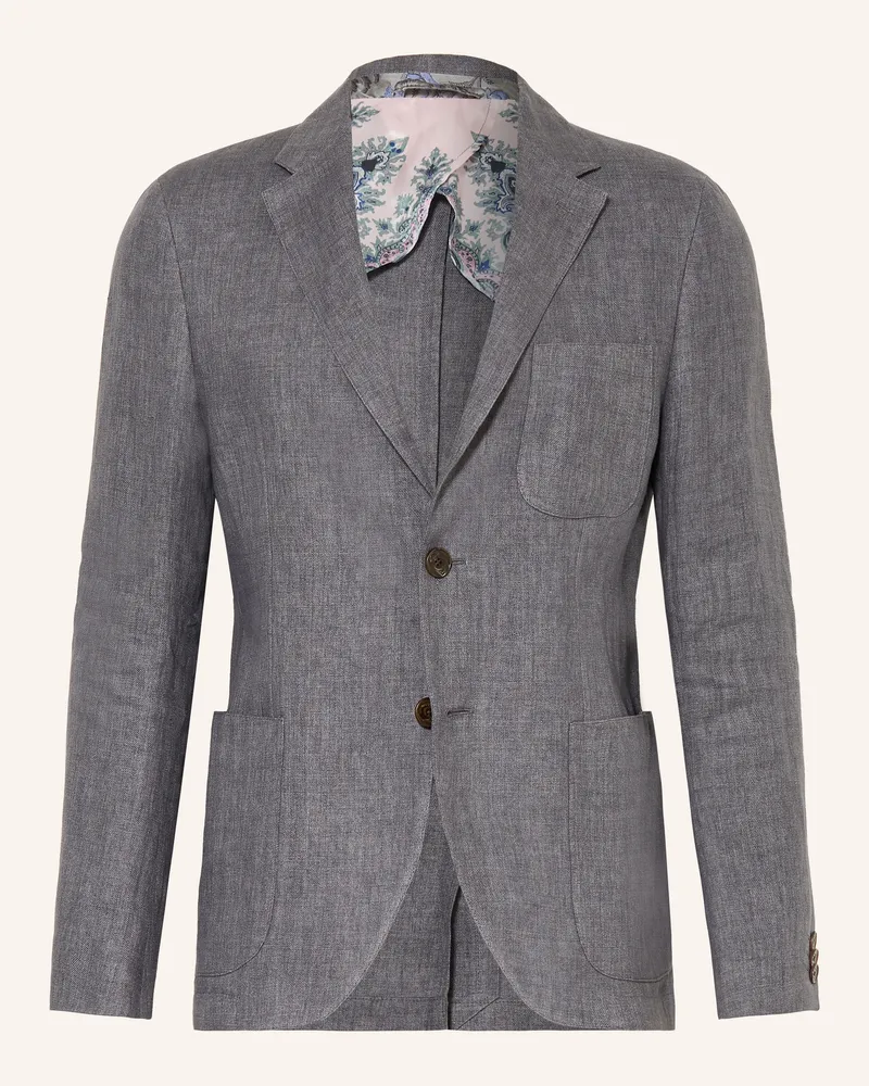 Etro Anzugsakko Slim Fit Aus Leinen grau M0008