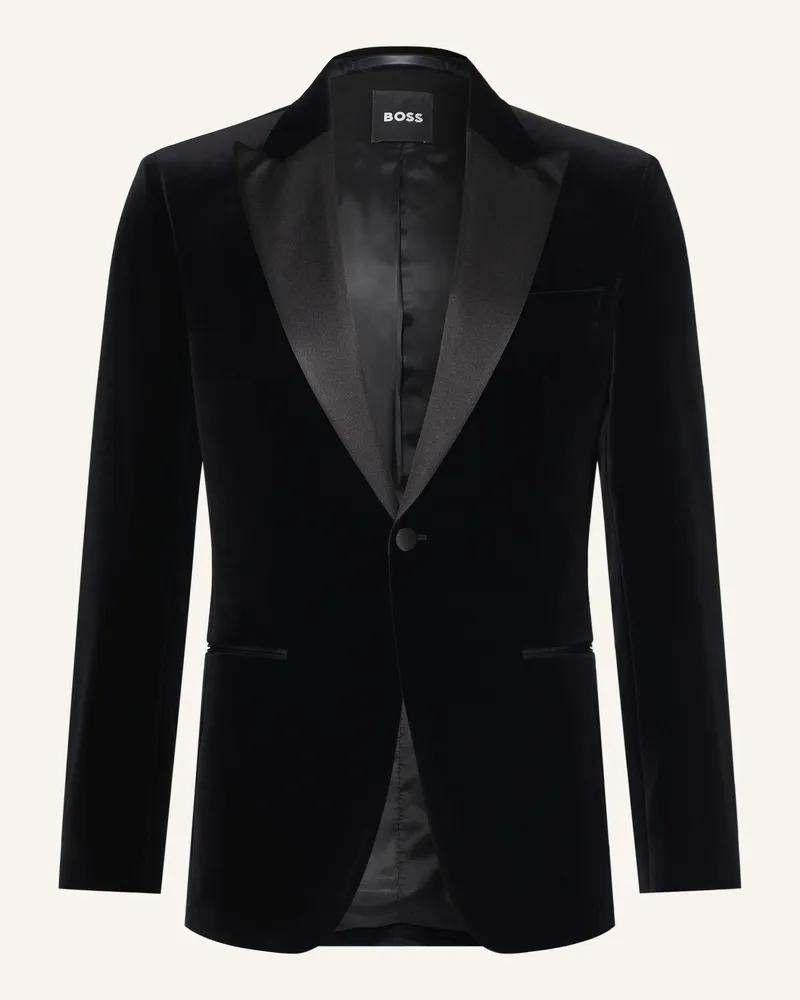 HUGO BOSS Samtsakko Hutson Slim Fit schwarz 001