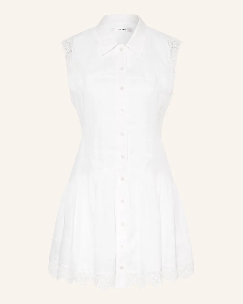 Frame Denim Hemdblusenkleid Mit Spitze weiss Weiss