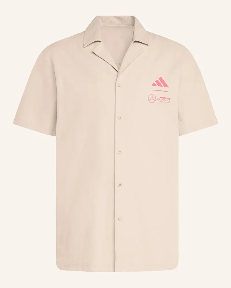 adidas Resorthemd MERCEDES - AMG PETRONAS FORMULA ONE TEAM SUMMER Loose Fit Beige