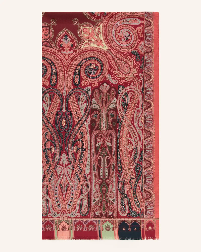 Etro Schal mit Seide Dunkelrot