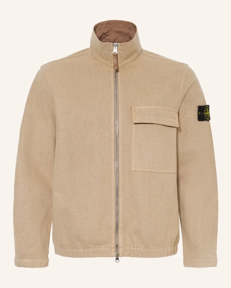 Stone Island Overjacket Aus Flanell beige Beige