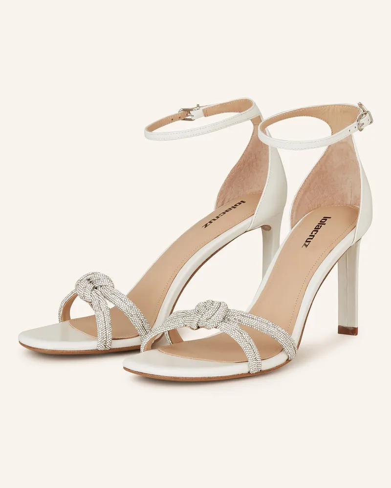 Lola Cruz Sandaletten JUNE mit Schmucksteinen Weiss