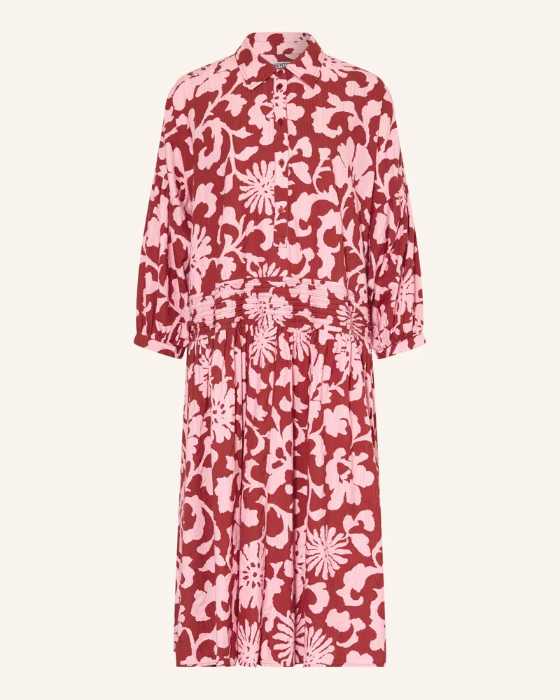 Essentiel Oversized-Hemdblusenkleid Jea Mit 3/4-Arm rosa Dunkelrot