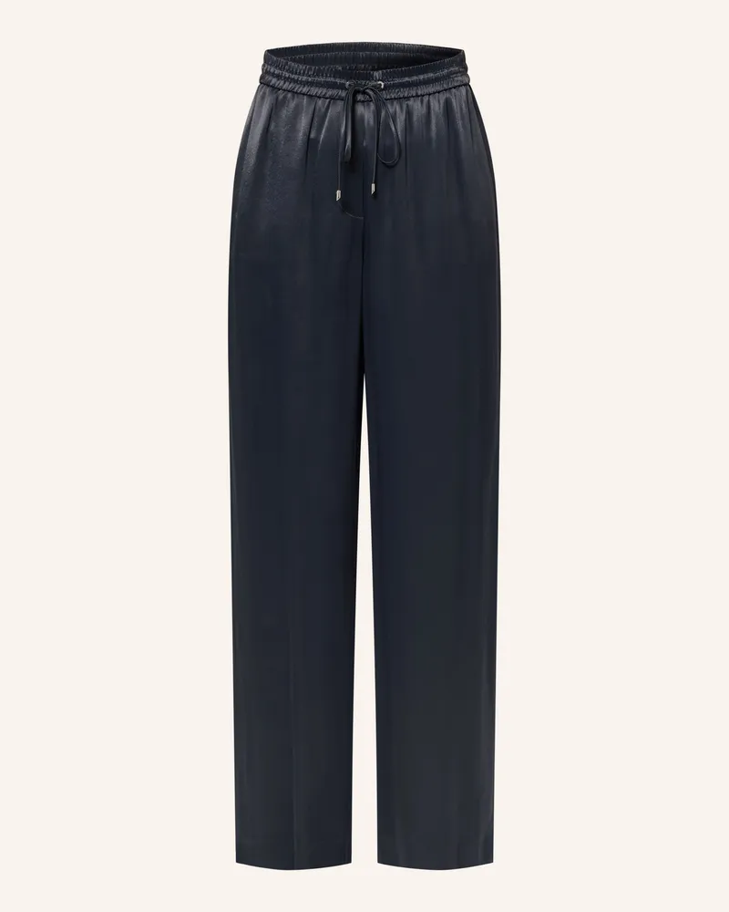 HUGO BOSS Marlenehose Tavati Aus Satin blau Dunkelblau