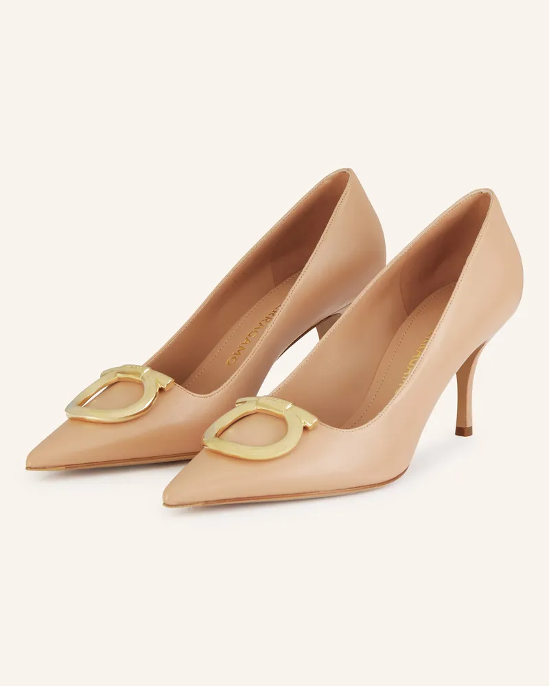 Ferragamo Pumps Maxi Gancini beige Nude