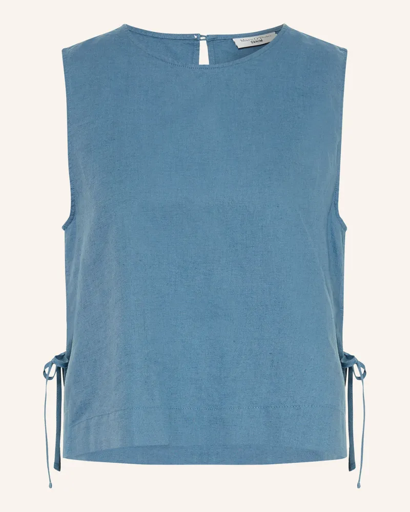 Marc O'Polo Blusentop Mit Leinen blau Blau