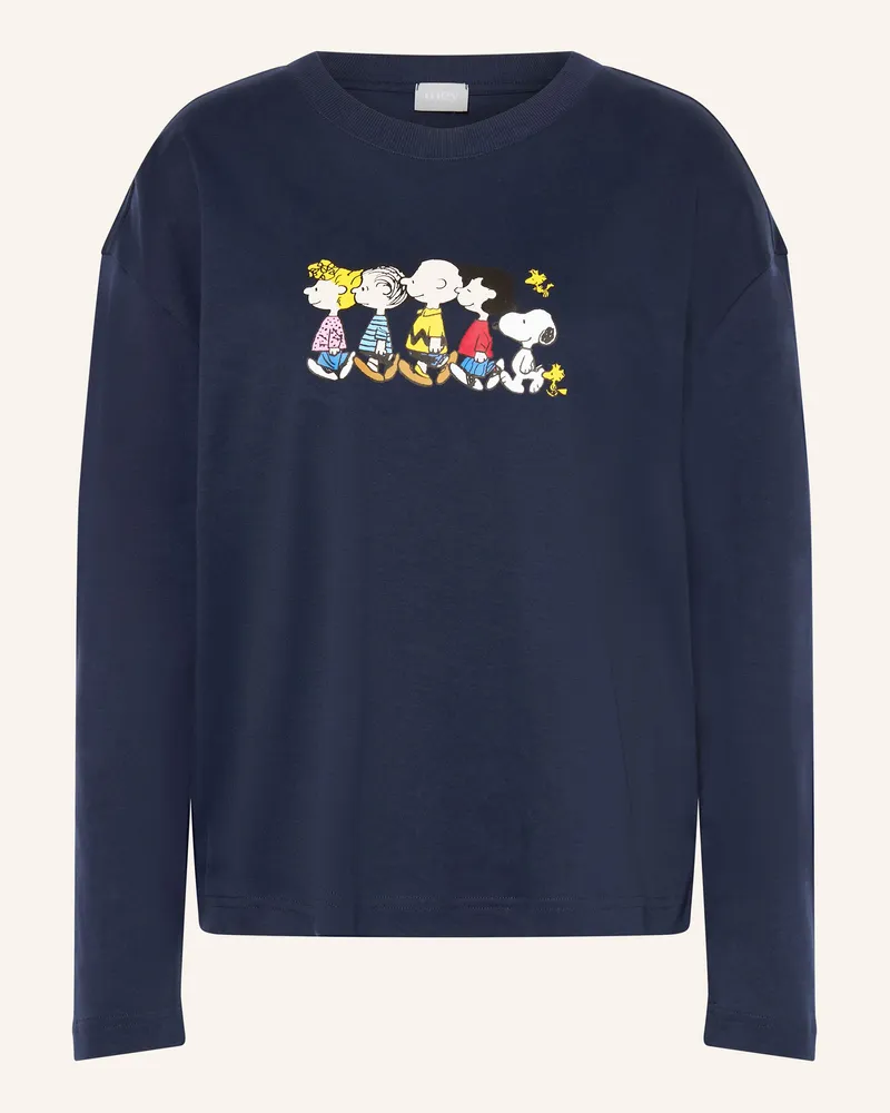 Mey Schlafshirt Serie MEY × PEANUTS Dunkelblau
