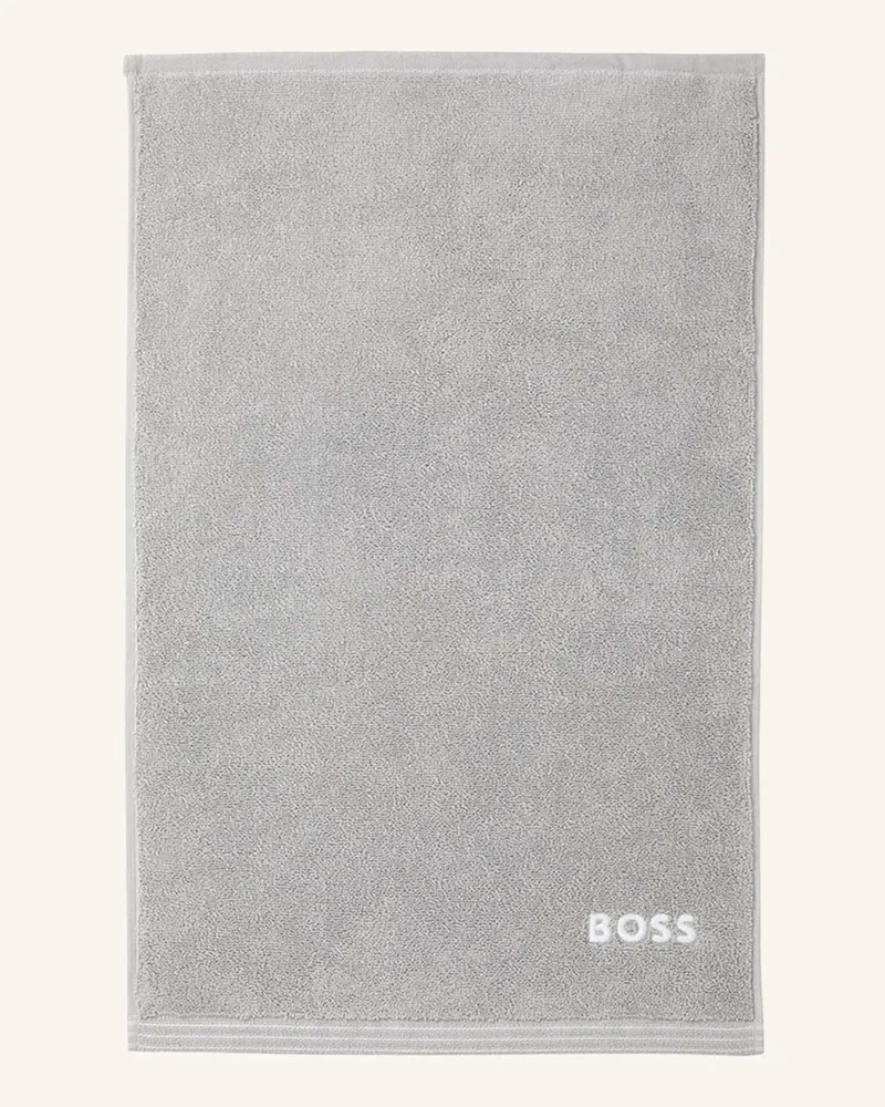 HUGO BOSS Gästetuch 2er Set Edge grau Hellgrau