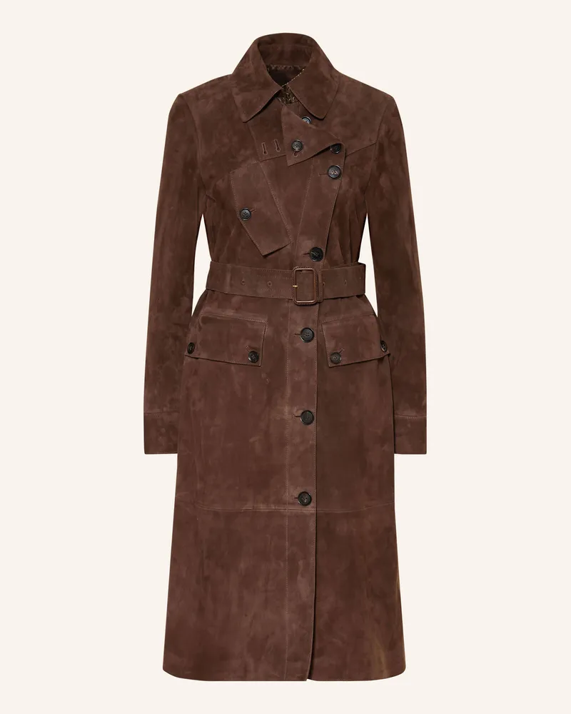 Belstaff Trenchcoat Aus Leder braun Dunkelbraun