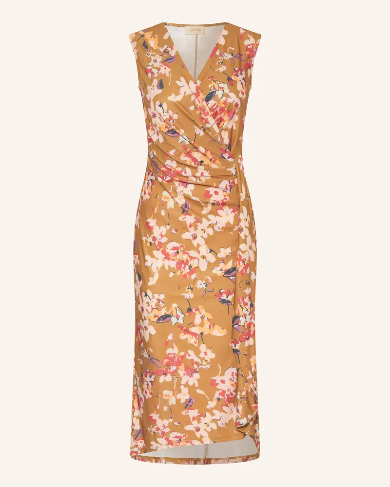 Cartoon Kleid in Wickeloptik Khaki