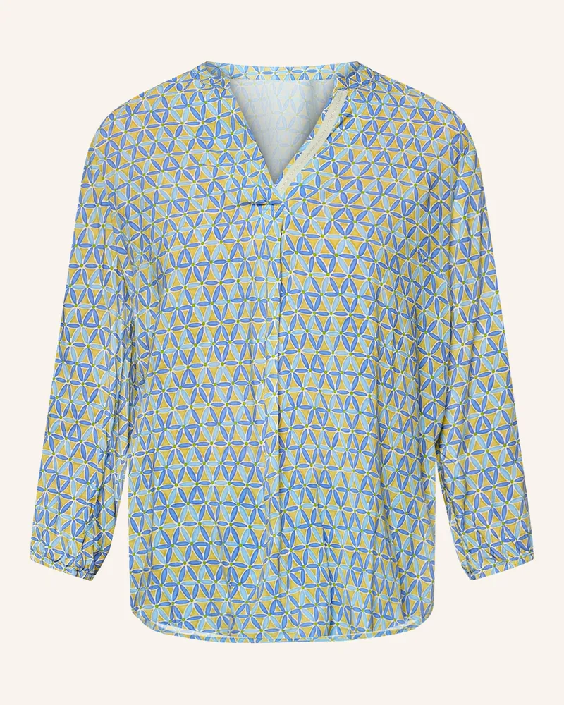 Cartoon Blusenshirt mit 3/4-Arm Hellgrün