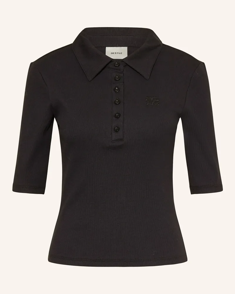 Gestuz Jersey-Poloshirt Gzdrew schwarz Schwarz