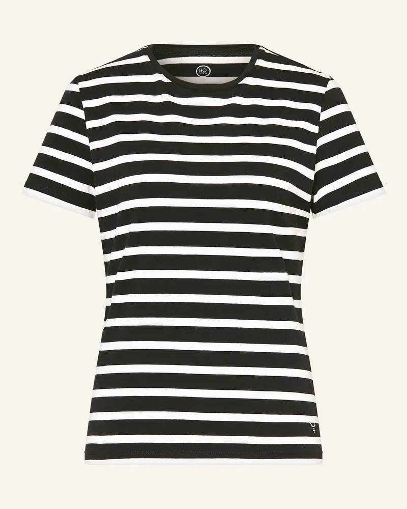 Boviva T-Shirt mit Schmucksteinen Schwarz