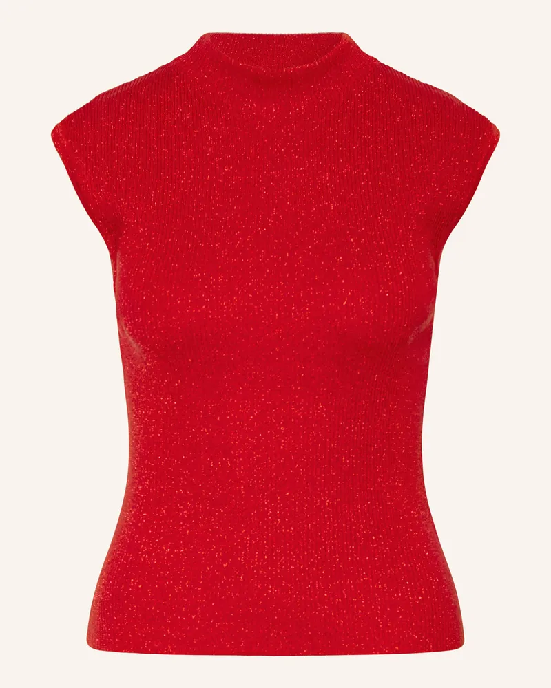 ICHI Stricktop IHCODY mit Glitzergarn Rot