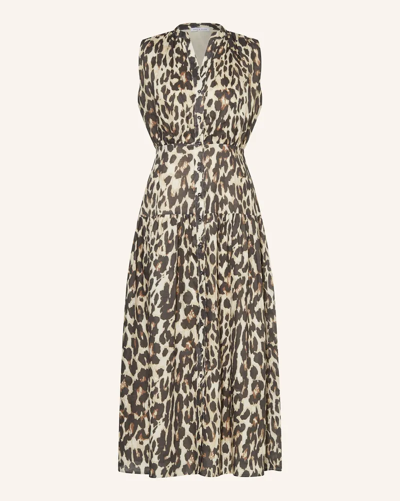 Mrs & HUGS Leinenkleid braun Dunkelgrau