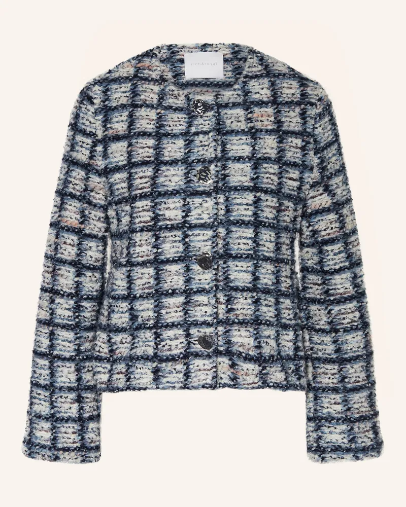 Rich&Royal Kastenjacke aus Bouclé Dunkelblau