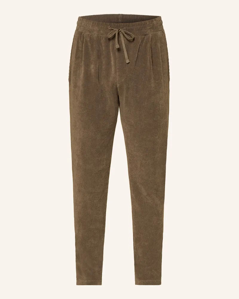 Juvia Frotteehose BRIAN im Jogging-Stil Extra Slim Fit Khaki