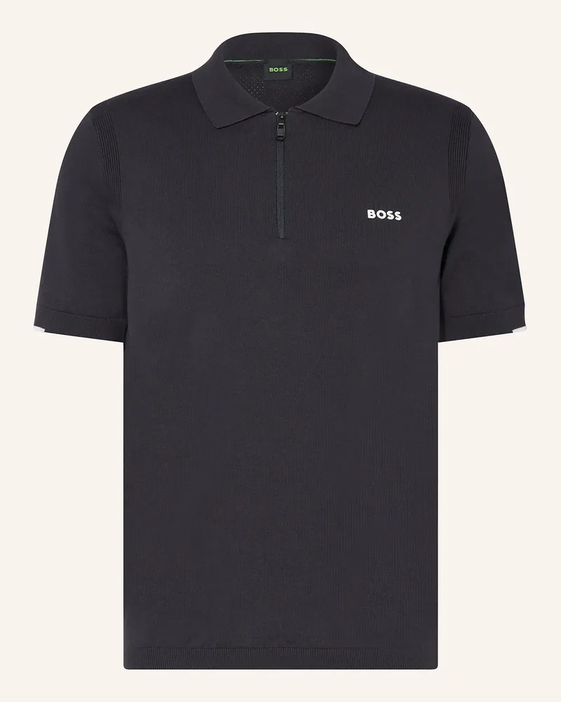 HUGO BOSS Strick-Poloshirt EVER Dunkelblau