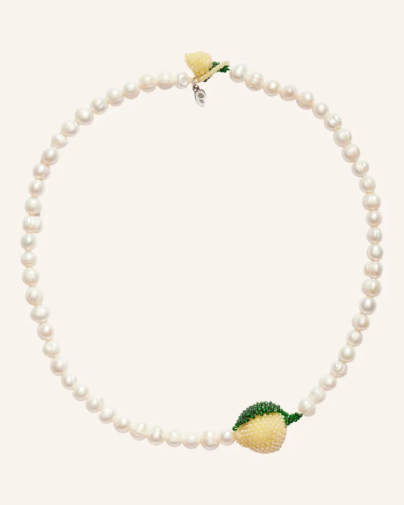 PURA UTZ Halsketten Pearl Lemon Necklace By Glambou silber Silber