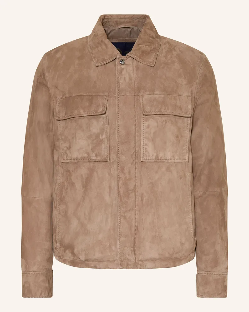 Paul & Shark Lederjacke Hellbraun