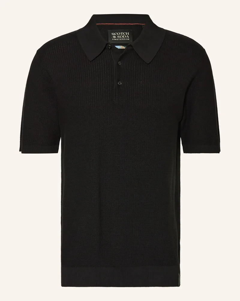 Scotch&Soda Strick-Poloshirt Schwarz