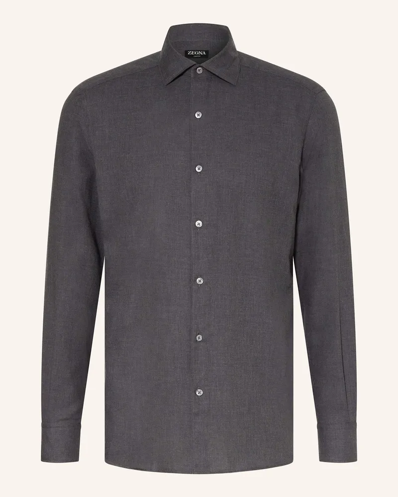Ermenegildo Zegna Hemd Regular Fit Dunkelgrau